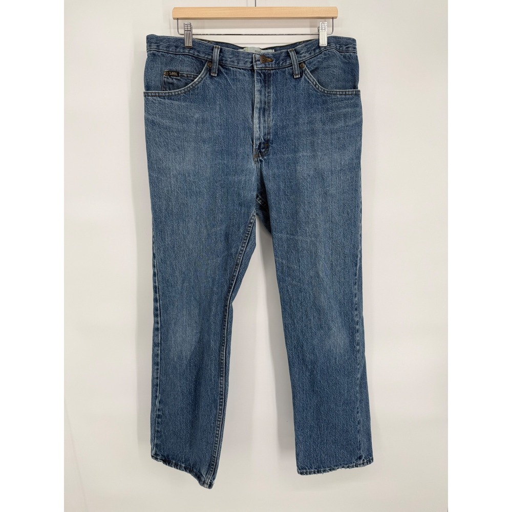Lee Men Regular Fit Straight Leg Blue Denim Jeans Size 38x32